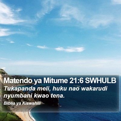 Matendo ya Mitume 21:6 SWHULB Bible Verse Image