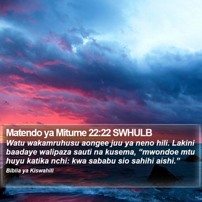 Matendo ya Mitume 22:22 SWHULB Bible Verse Image