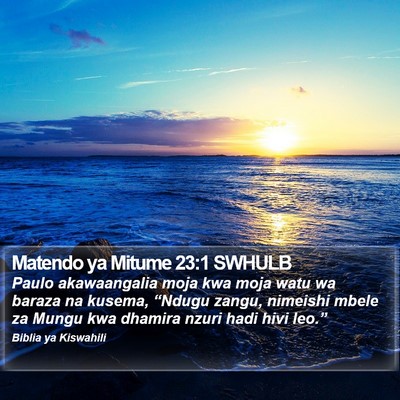 Matendo ya Mitume 23:1 SWHULB Bible Verse Image