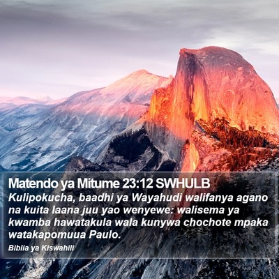 Matendo ya Mitume 23:12 SWHULB Bible Verse Image