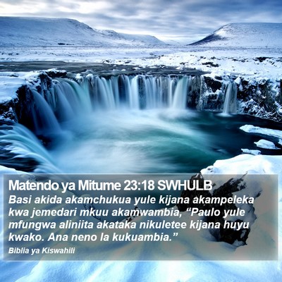 Matendo ya Mitume 23:18 SWHULB Bible Verse Image