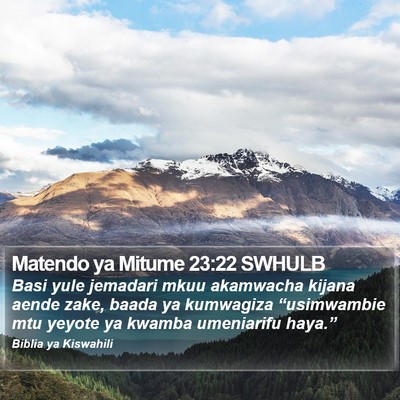 Matendo ya Mitume 23:22 SWHULB Bible Verse Image