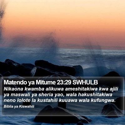 Matendo ya Mitume 23:29 SWHULB Bible Verse Image