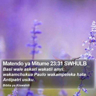 Matendo ya Mitume 23:31 SWHULB Bible Verse Image