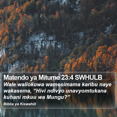 Matendo ya Mitume 23:4 SWHULB Bible Verse Image
