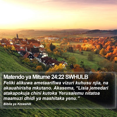 Matendo ya Mitume 24:22 SWHULB Bible Verse Image