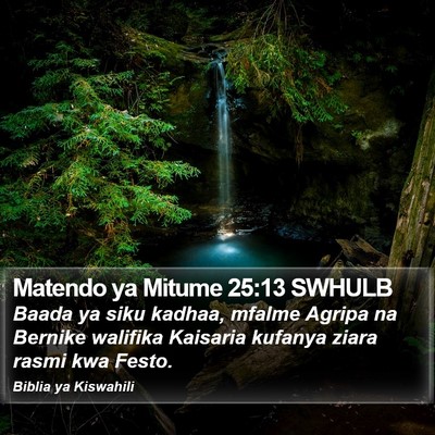 Matendo ya Mitume 25:13 SWHULB Bible Verse Image