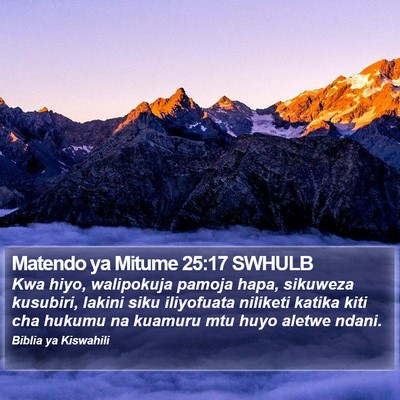 Matendo ya Mitume 25:17 SWHULB Bible Verse Image