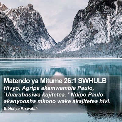 Matendo ya Mitume 26:1 SWHULB Bible Verse Image