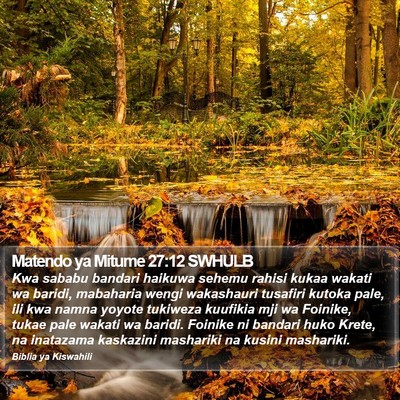 Matendo ya Mitume 27:12 SWHULB Bible Verse Image