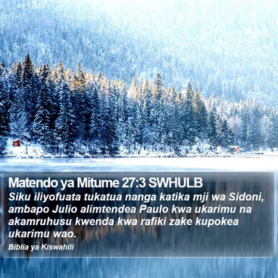 Matendo ya Mitume 27:3 SWHULB Bible Verse Image
