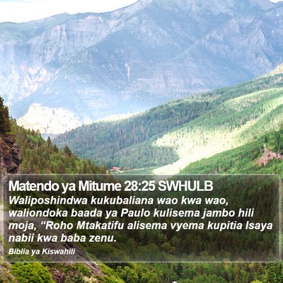 Matendo ya Mitume 28:25 SWHULB Bible Verse Image