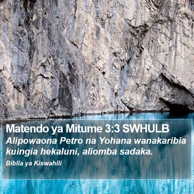 Matendo ya Mitume 3:3 SWHULB Bible Verse Image