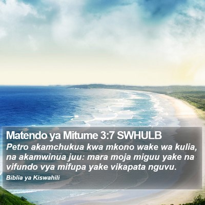 Matendo ya Mitume 3:7 SWHULB Bible Verse Image