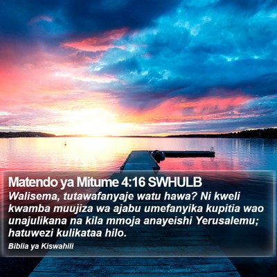 Matendo ya Mitume 4:16 SWHULB Bible Verse Image