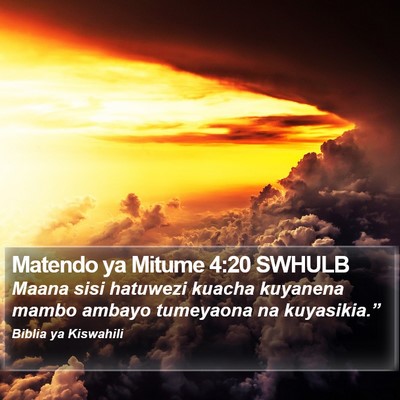 Matendo ya Mitume 4:20 SWHULB Bible Verse Image
