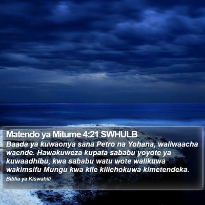 Matendo ya Mitume 4:21 SWHULB Bible Verse Image