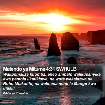 Matendo ya Mitume 4:31 SWHULB Bible Verse Image
