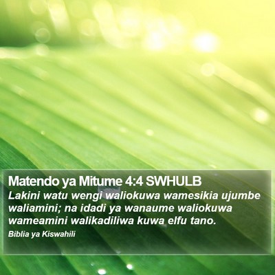 Matendo ya Mitume 4:4 SWHULB Bible Verse Image