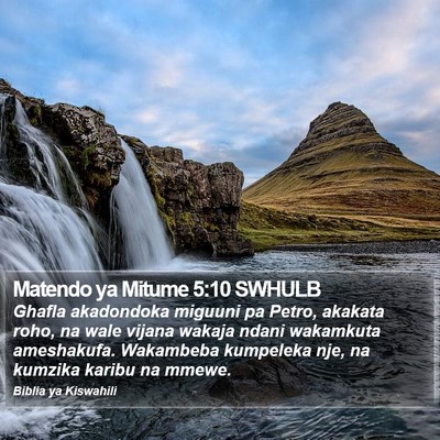 Matendo ya Mitume 5:10 SWHULB Bible Verse Image