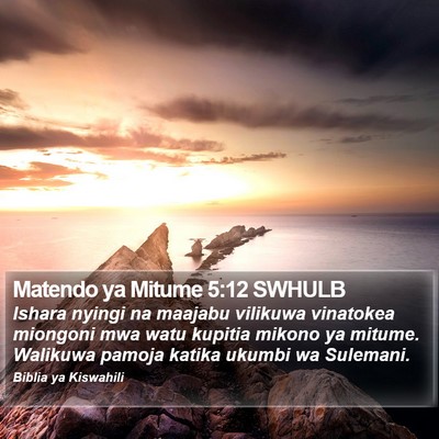 Matendo ya Mitume 5:12 SWHULB Bible Verse Image