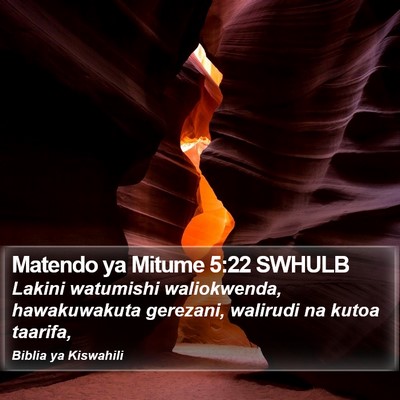 Matendo ya Mitume 5:22 SWHULB Bible Verse Image