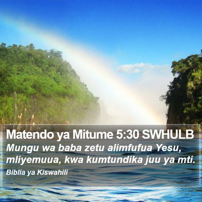Matendo ya Mitume 5:30 SWHULB Bible Verse Image