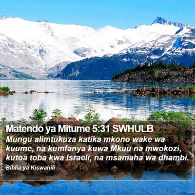 Matendo ya Mitume 5:31 SWHULB Bible Verse Image