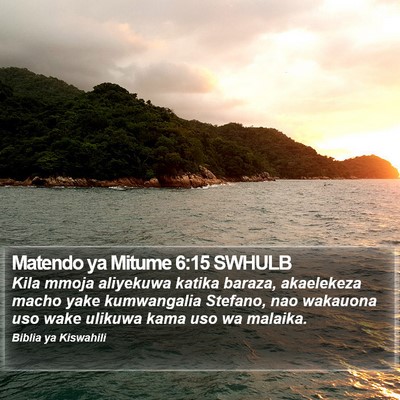 Matendo ya Mitume 6:15 SWHULB Bible Verse Image
