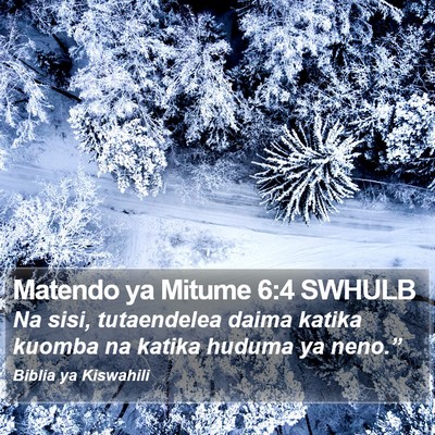Matendo ya Mitume 6:4 SWHULB Bible Verse Image