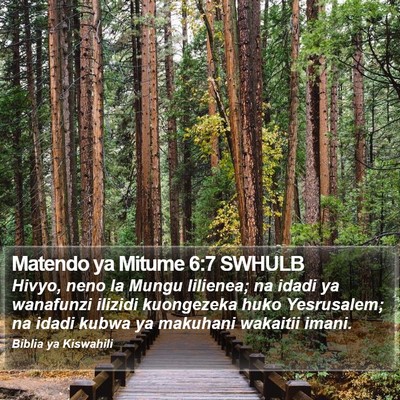 Matendo ya Mitume 6:7 SWHULB Bible Verse Image