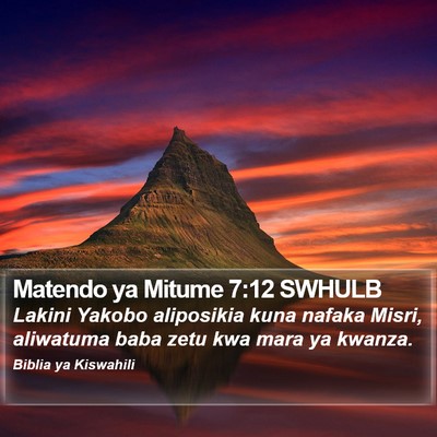 Matendo ya Mitume 7:12 SWHULB Bible Verse Image