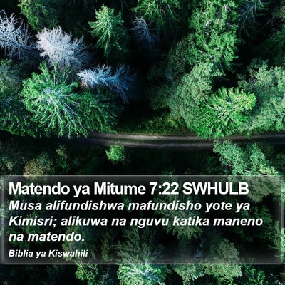 Matendo ya Mitume 7:22 SWHULB Bible Verse Image