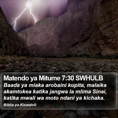 Matendo ya Mitume 7:30 SWHULB Bible Verse Image