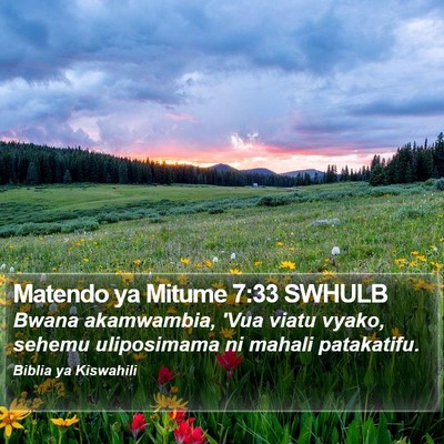 Matendo ya Mitume 7:33 SWHULB Bible Verse Image