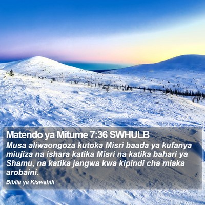 Matendo ya Mitume 7:36 SWHULB Bible Verse Image