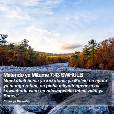 Matendo ya Mitume 7:43 SWHULB Bible Verse Image