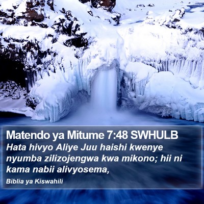 Matendo ya Mitume 7:48 SWHULB Bible Verse Image