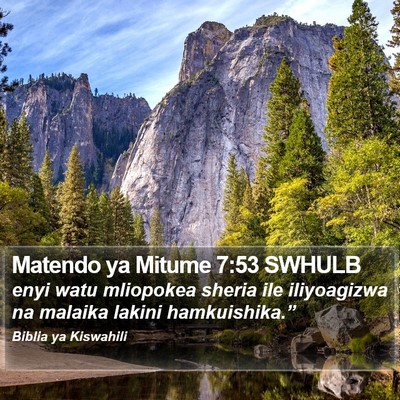 Matendo ya Mitume 7:53 SWHULB Bible Verse Image