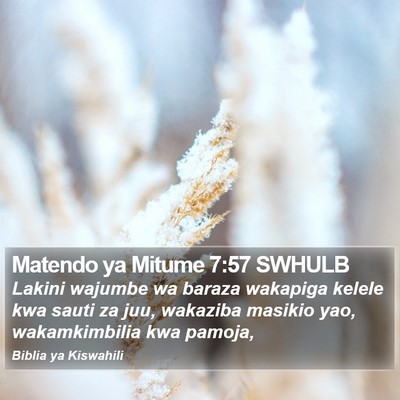 Matendo ya Mitume 7:57 SWHULB Bible Verse Image