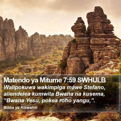 Matendo ya Mitume 7:59 SWHULB Bible Verse Image