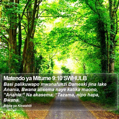 Matendo ya Mitume 9:10 SWHULB Bible Verse Image