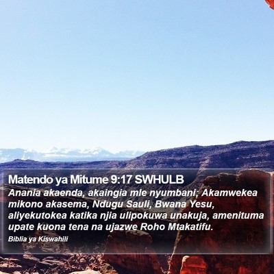Matendo ya Mitume 9:17 SWHULB Bible Verse Image