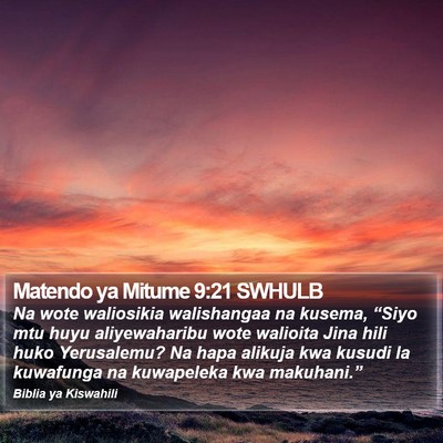 Matendo ya Mitume 9:21 SWHULB Bible Verse Image