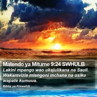 Matendo ya Mitume 9:24 SWHULB Bible Verse Image
