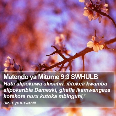 Matendo ya Mitume 9:3 SWHULB Bible Verse Image