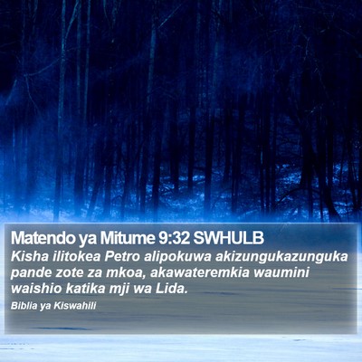 Matendo ya Mitume 9:32 SWHULB Bible Verse Image