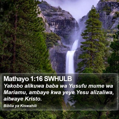 Mathayo 1:16 SWHULB Bible Verse Image