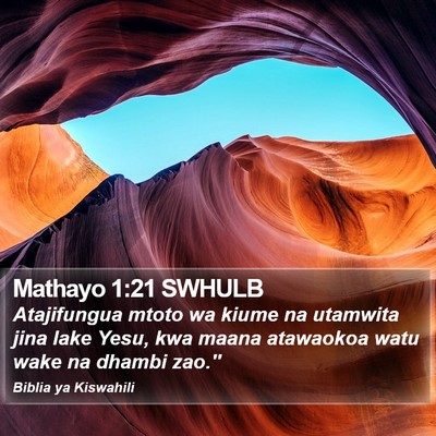 Mathayo 1:21 SWHULB Bible Verse Image