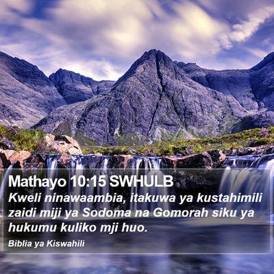 Mathayo 10:15 SWHULB Bible Verse Image